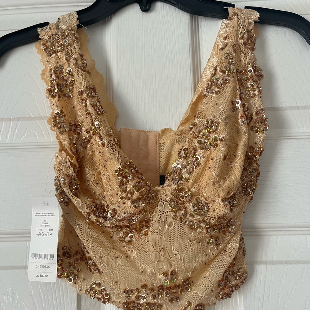 NWT Bebe beaded crop top size xs